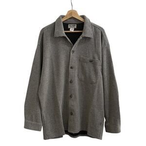 Vintage BC Ethic Lounge Shirt Mens Large Gray/Black USA Mix Textured Knit Casual